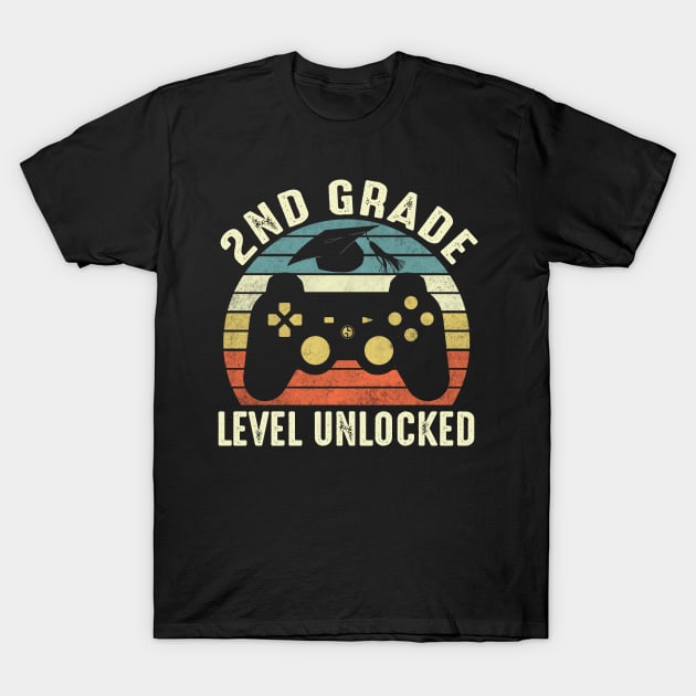 2nd Grade Level Unlocked Funny Gamer Shirt Back To School Video Gamer T-Shirt by FONSbually